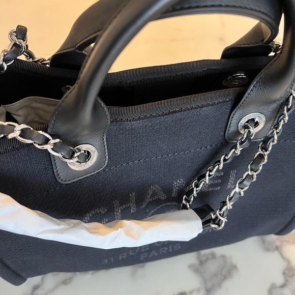 Authentic Chanel Deauville Tote with Top Handle 2022 - Picture 8 of 16